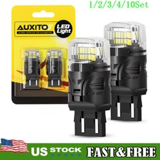 7443 7440 W21W LED branco sinal de volta reverso pisca-pisca lâmpadas de estacionamento conjunto 1~10 comprar usado  Enviando para Brazil