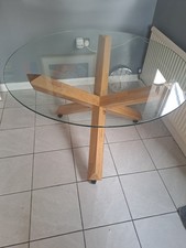 Glass oak table for sale  LINCOLN