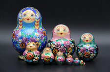 Conjunto de 10 bonecas de madeira pintadas à mão Matrioska Babushka feitas na Rússia comprar usado  Enviando para Brazil