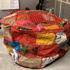 Round pouf handcrafted for sale  HUNTINGDON