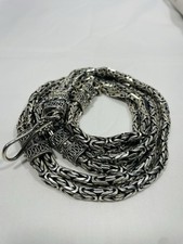 Colar pesado vintage prata esterlina 925 BALI corrente bizantina dupla 38,5 pol. 309 g comprar usado  Enviando para Brazil