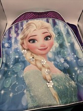 Mochila Disney Frozen Livro Bolsa Escolar - Elsa Lantejoulas Grande 16x12x5 Azul Roxo comprar usado  Enviando para Brazil