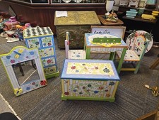 Conjunto de móveis infantis vintage Kindergaten Plus pintados à mão 7 peças, usado comprar usado  Enviando para Brazil