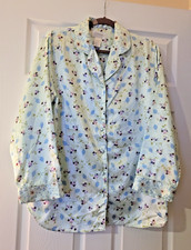 Lindo pijama CABERNET de seda manga comprida azul macio design floral tamanho P, usado comprar usado  Enviando para Brazil