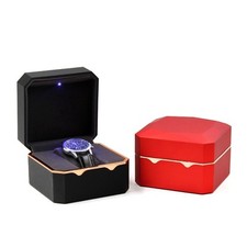 Estojo de relógio de luz LED único display de joias suporte de armazenamento caixa protetora de presente a, usado comprar usado  Enviando para Brazil