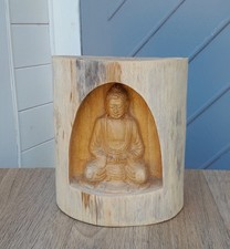 Handcrafted wooden buddha for sale  KETTERING