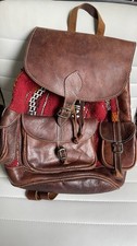 Brown leather moroccan for sale  LONDON