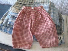 Antigua muñeca de trapo de tela hecha en casa roja blanca Bloomers botón primitivo estadounidense segunda mano  Embacar hacia Mexico