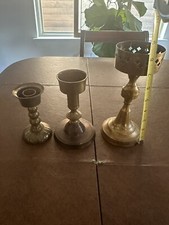 Three brass candlesticks. for sale  El Paso