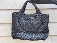 Bolsa tote de ombro Falor Italia feita na Itália F2054 couro tecido preto comprar usado  Enviando para Brazil