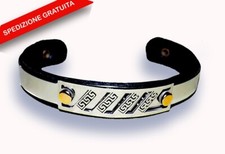 Braccialetto acciaio similpell usato  Forli
