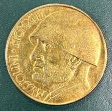 Moneta oro mussolini usato  Roma