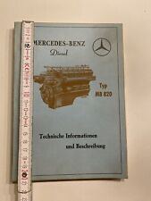 Original Betriebsanleitung Mercedes Benz Diesel Typ MB 820 Motor Stuttgart , usado comprar usado  Enviando para Brazil