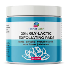 Almohadillas exfoliantes para exfoliación de la piel Planet Eden 20 % ácido glicólico y láctico 60 segunda mano  Embacar hacia Mexico
