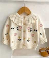 NUEVO Suéter Cárdigan Floral Flor Boutique Niñas segunda mano  Embacar hacia Mexico