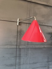 Arredoluce meados do século 1950? Luminária de parede extensível cromada vermelha italiana modernista comprar usado  Enviando para Brazil