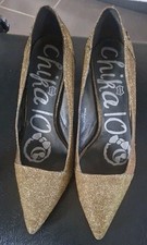 Stiletto pumps gold gebraucht kaufen  Schmalfeld