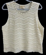 Blusa Saddle Ridge creme renda cravejada gola sem mangas náilon ocidental rayon tamanho XL, usado comprar usado  Enviando para Brazil