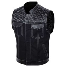 Colete de couro masculino feito sob medida para motocicleta forro paisley vermelho colete para motocicleta comprar usado  Enviando para Brazil