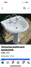 Victorian bathroom basin for sale  EGHAM