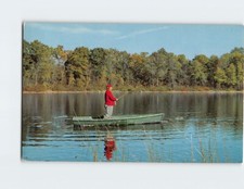 Usado, Cartão postal pesca de barco cena lago comprar usado  Enviando para Brazil