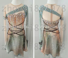 Vestido de Patinaje Artístico de Competición Niñas Patinaje sobre Hielo Personalizado Naranja Teñido Verde segunda mano  Embacar hacia Mexico