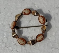 Broche vintage WRP 1/20 12K folheado a ouro folha de metal camafeu cachecol comprar usado  Enviando para Brazil