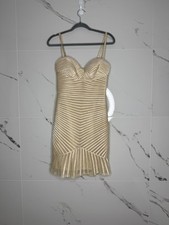 Vestido Bebe bege creme sem alças bustiê babado puro bodycon S HoCo sexy Y2K comprar usado  Enviando para Brazil