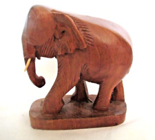 Elephant carved teak for sale  Shipping to Ireland