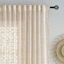 Beige lace sheer for sale  ROTHERHAM