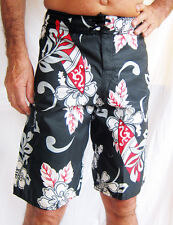 SHORTS/BOARDERS HAVAIANOS COM FLORES DE HIBISCO, ROUPA DE PRAIA DE NATAÇÃO DE FÉRIAS DE SURFISTA comprar usado  Enviando para Brazil