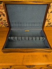 CAIXA DE MADEIRA VINTAGE Wm ROGERS TALHERES 16-1/4x10-3/4X3", usado comprar usado  Enviando para Brazil