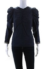 Blusa Ulla Johnson feminina manga folhada redonda listra azul marinho tamanho 0 comprar usado  Enviando para Brazil