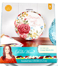 Kit de Ponto Cruz The Pioneer Woman Rosa Doce Floral 6" Argola "Crescida com Amor" comprar usado  Enviando para Brazil