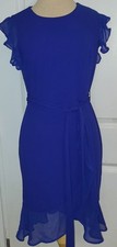 Vestido feminino Shelby & Palmer azul royal estilo envoltório tamanho 8 M manga esvoaçante comprar usado  Enviando para Brazil
