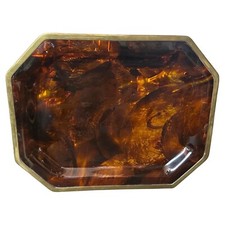 Bandeja Octagonal De Lucite Y Latón De Tortoiseshell Falso De Los Años 70 comprar usado  Enviando para Brazil