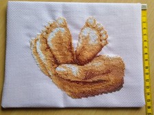 Stickerei babyfüße hand gebraucht kaufen  Hofbieber