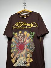 Camiseta unissex estilo retrô vintage Y2k rara marrom Ed Hardy anos 00 KH7688, usado comprar usado  Enviando para Brazil