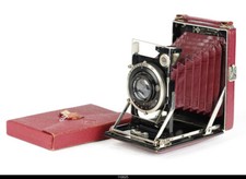 KW Patent Etui Czerwone Luksusowe 6x9 Czerwony Tessar 4,5f=10,5cm W idealnym stanie na sprzedaż  PL