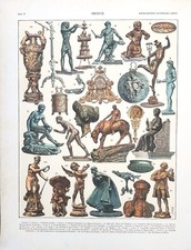 Stampa antica statue usato  Lecco