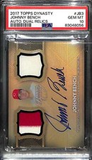 2017 Topps Dynasty Autógrafos Johnny Bench Dual Jersey Patch Auto 5/5 PSA 10 GEM comprar usado  Enviando para Brazil