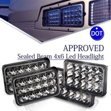 Faróis de LED DOT 4x 4X6" Hi/Lo 75W lâmpadas brancas farol de neblina feixe selado comprar usado  Enviando para Brazil