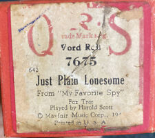 Rolo de piano QRS JUST PLAIN LONESOME 7675 Fox Trot Player comprar usado  Enviando para Brazil