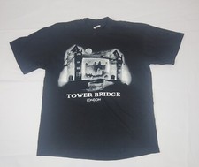 Camiseta masculina grande London Tower Bridge Reino Unido. Camiseta preta vintage. comprar usado  Enviando para Brazil