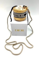 Novo! Mini bolsa cosmética Christian Dior palha com fecho de cordão comprar usado  Enviando para Brazil