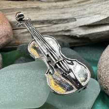 NOVO Broche de Violino de Prata Esterlina Sólida Violincelo Música Feminino 925 comprar usado  Enviando para Brazil