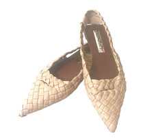 Sapato Zara Basic Feminino Tamanho UE 39 EUA 8.5 Conforto Sapato Rasteiro Bege Tecido Couro comprar usado  Enviando para Brazil