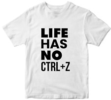 Camiseta LIFE HAS NO CTRL+Z citação inspiradora teclado de computador brincadeira engraçada presentes comprar usado  Enviando para Brazil