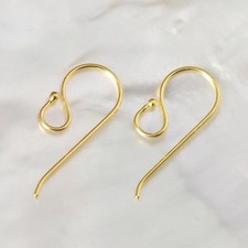 18K Oro Vermeil 925 Plata de Ley Hang-In Gancho Pendiente Par Chapado en 0.65g comprar usado  Enviando para Brazil