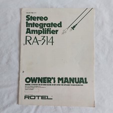 Rotel 314 owners for sale  GLASGOW